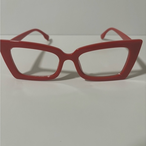 Bold Red Rectangular Eyeglasses - Picture 2 of 6